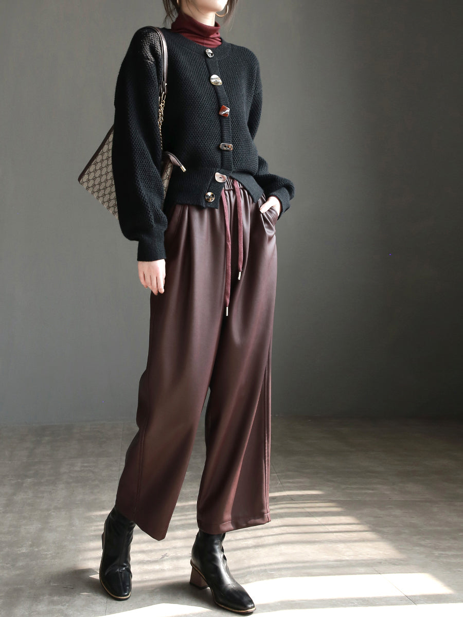 Retro Irregular Button Design Knit_BDHL6875