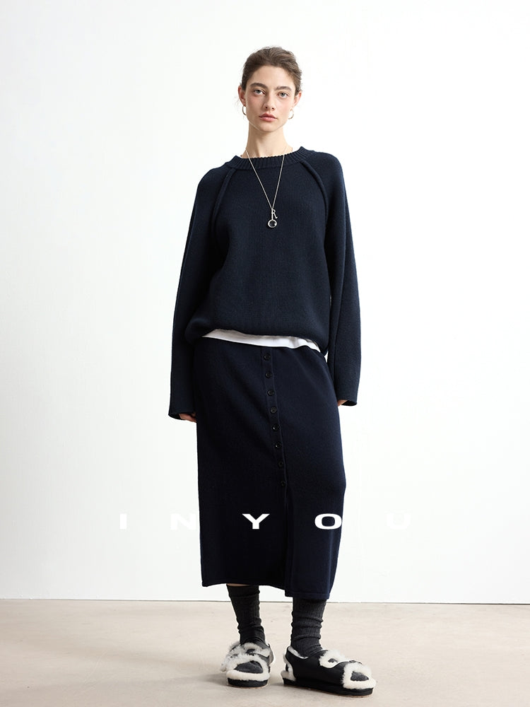 前扣修身針織裙_BDHL7749