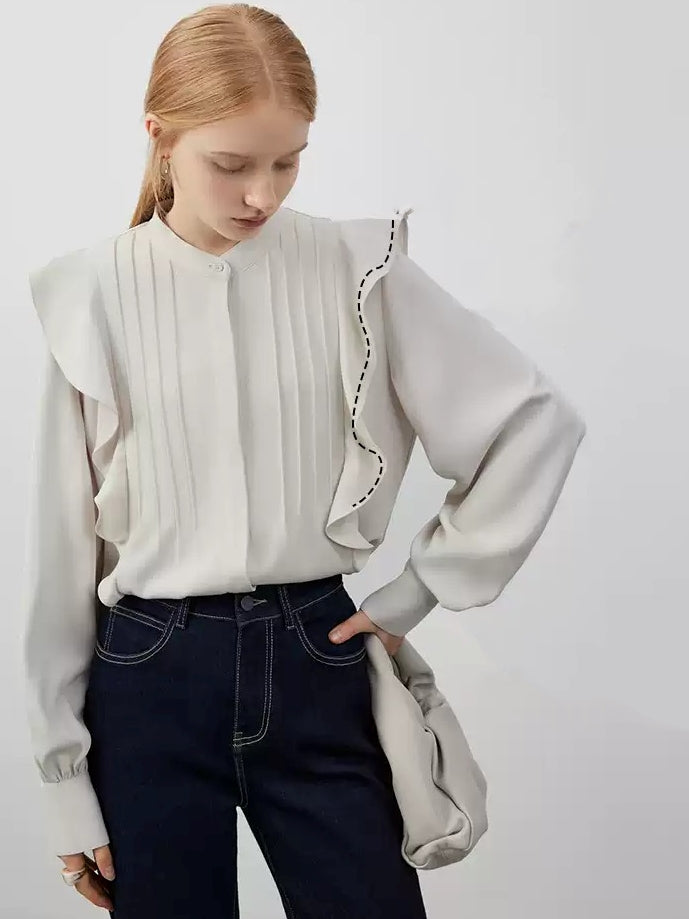 褶邊塔克襯衫_BDHL7146