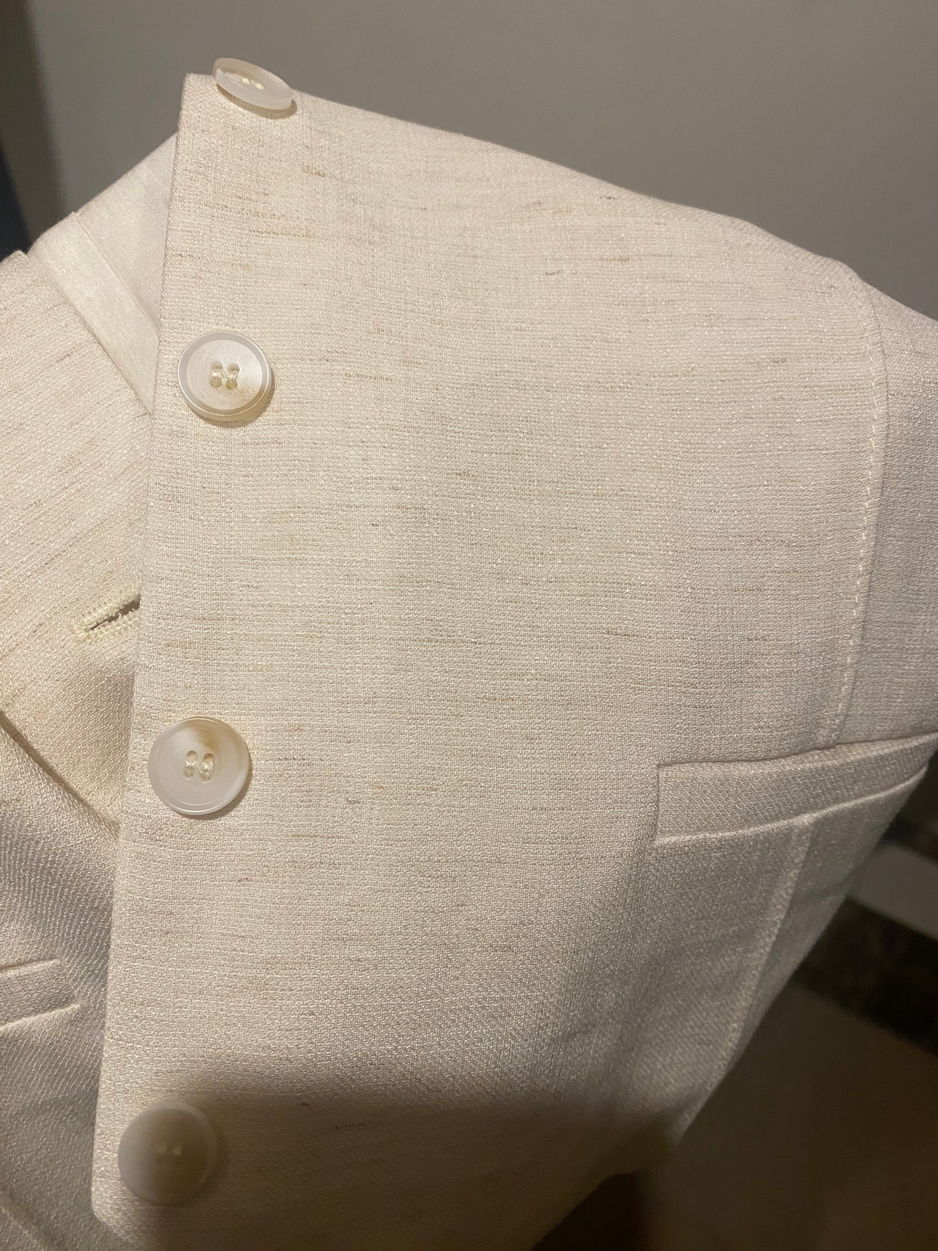 Short linen thin V-neck vest_BDHL5886