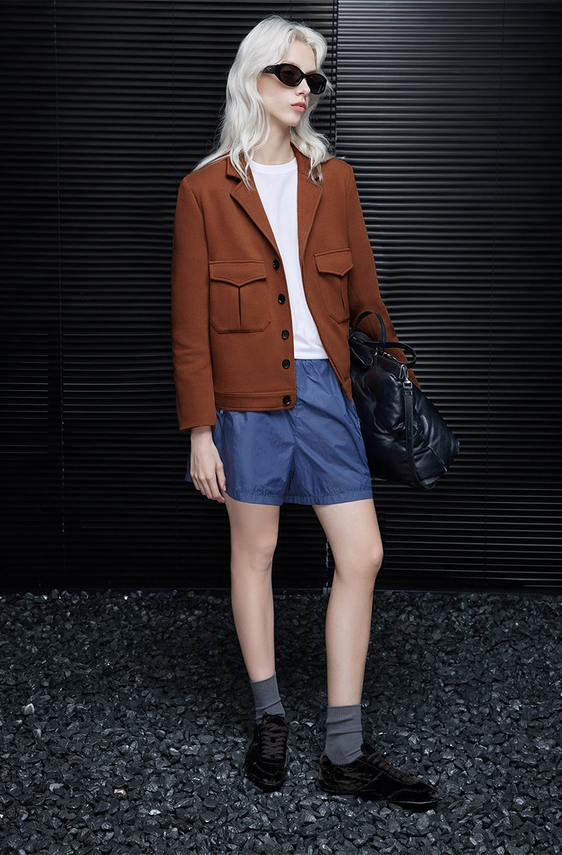 棕色翻領西裝外套_BDHL7794