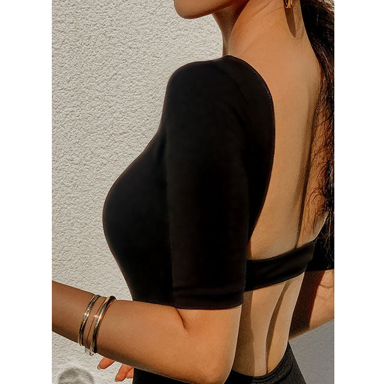 Retro backless one-piece swimsuit_HL3239