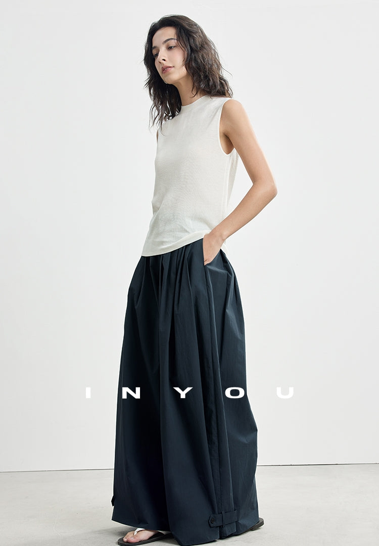 Round Neck Slim Sleeveless Tops_BDHL7484