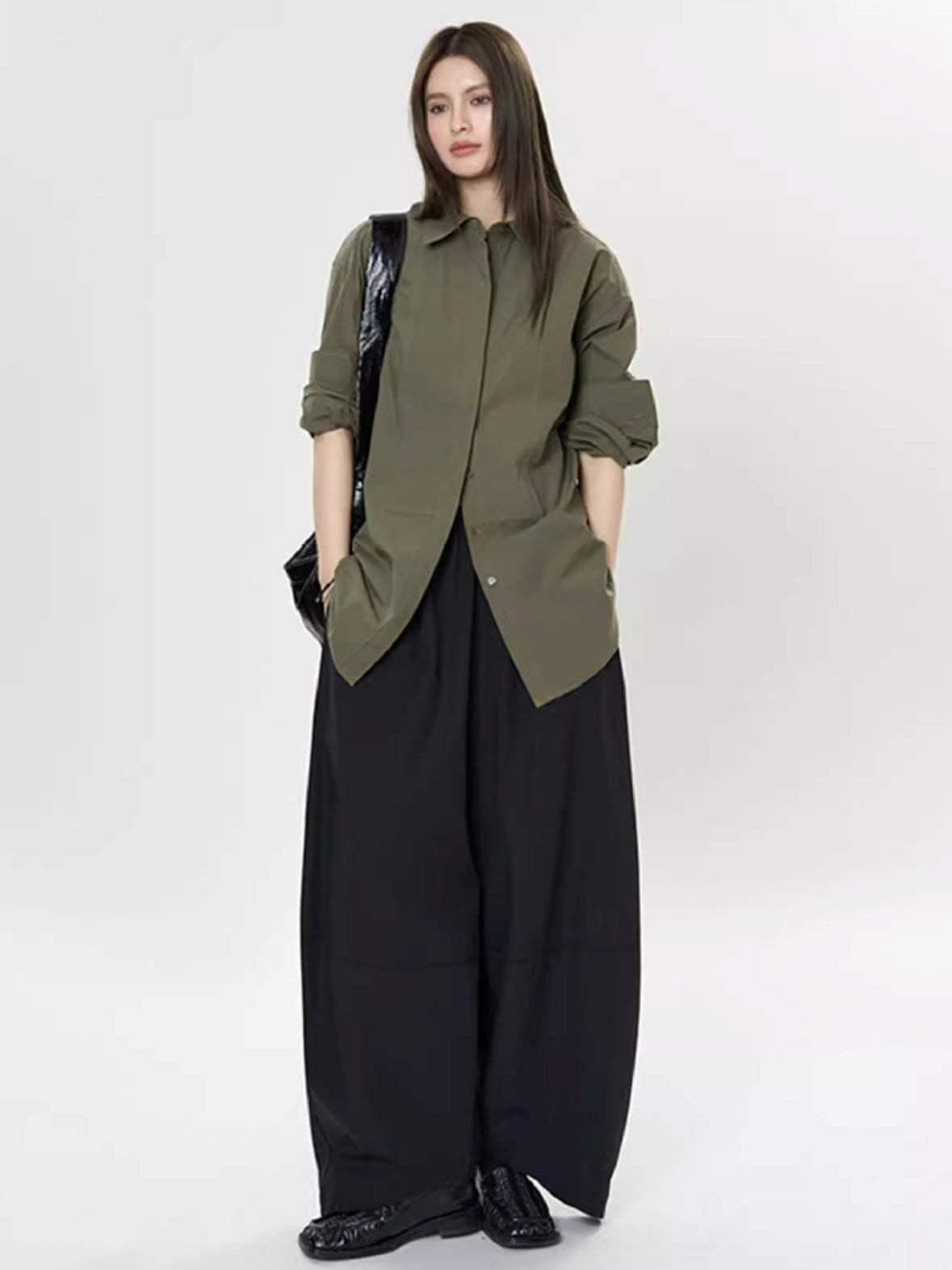 Simple Design Lapel Shirt_BDHL7373