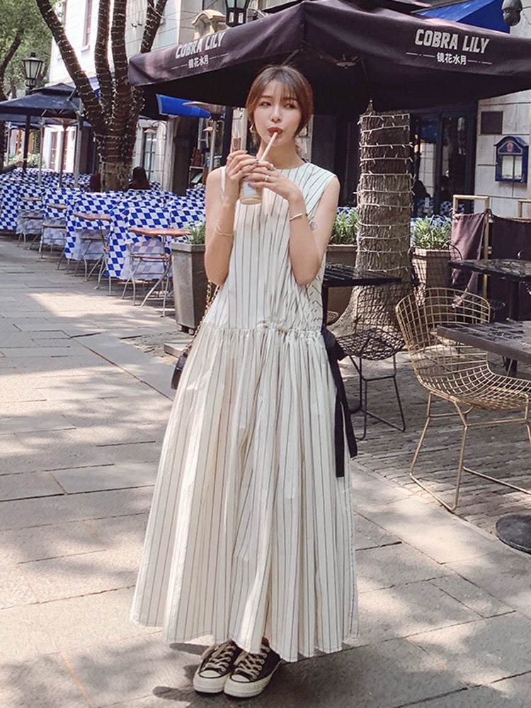 Striped Ribbon Dress_HL3653