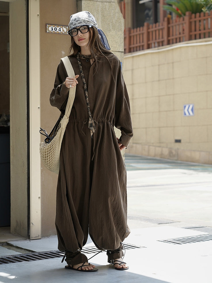Waist Drawstring Jumpsuit_BDHL7533