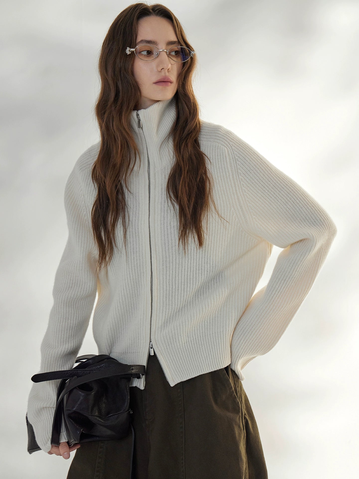 雙拉鍊立領開襟衫_BDHL7689