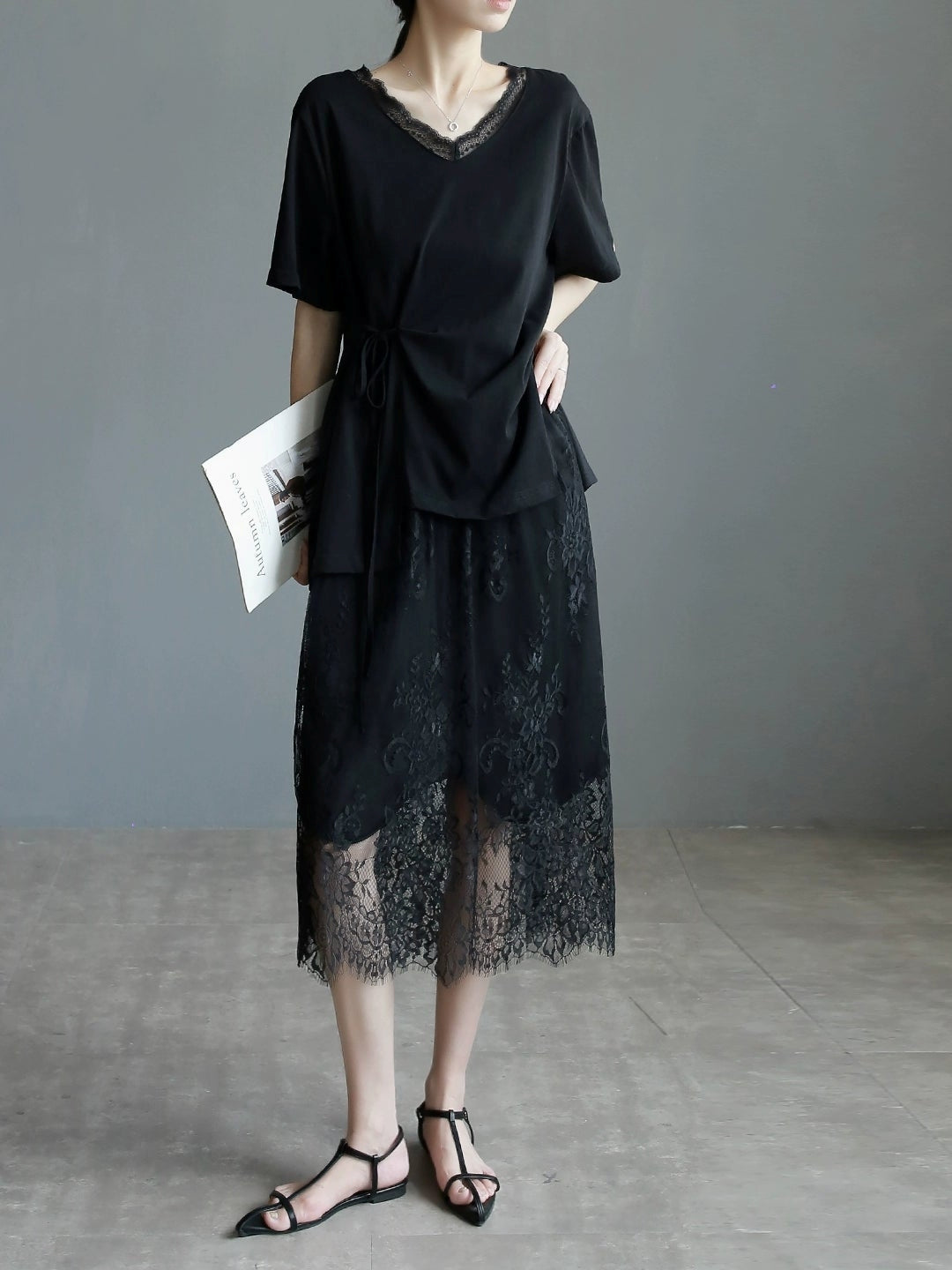 魚尾蕾絲長裙_BDHL7659