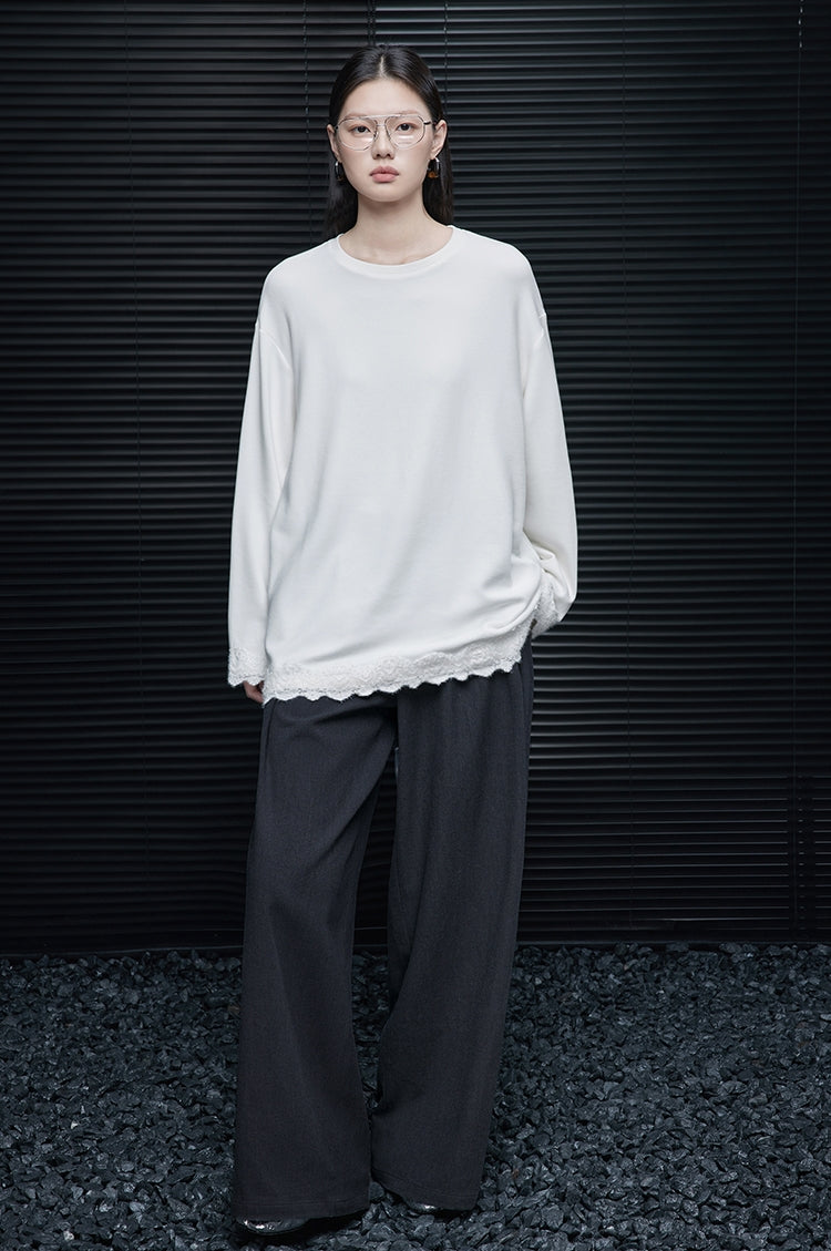 白色寬鬆長袖T卹_BDHL7880