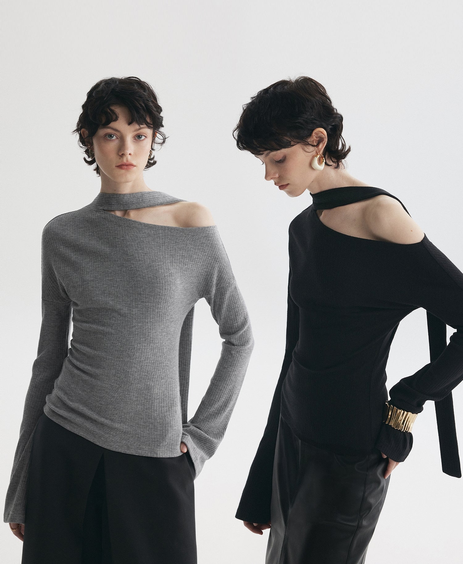 蝴蝶結露肩上衣_BDHL7729