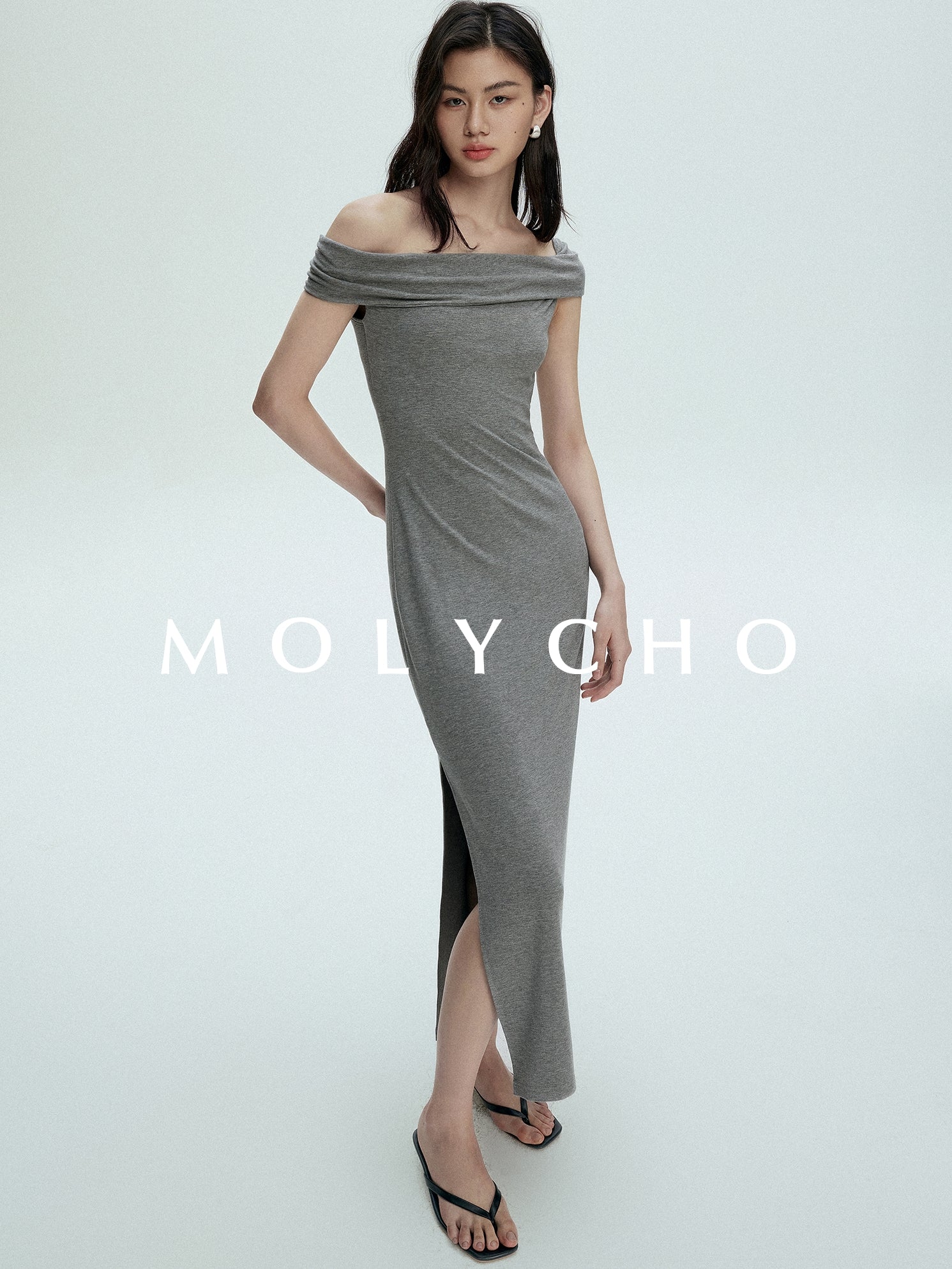 One-Shoulder Slim Dress_BDHL7390