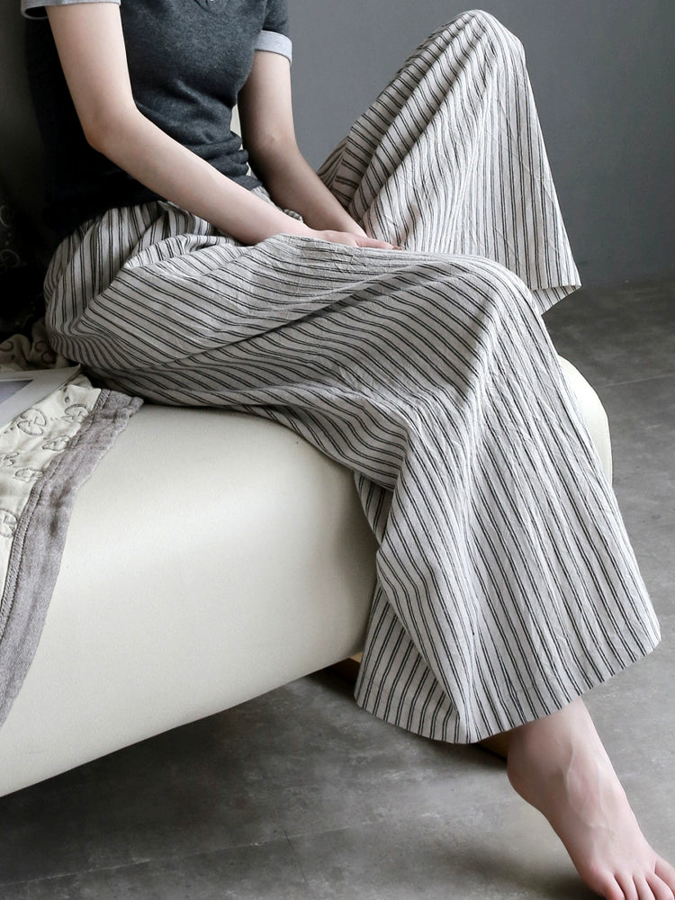Loose Fit Cotton-Linen Straight-Leg Pants_BDHL7312