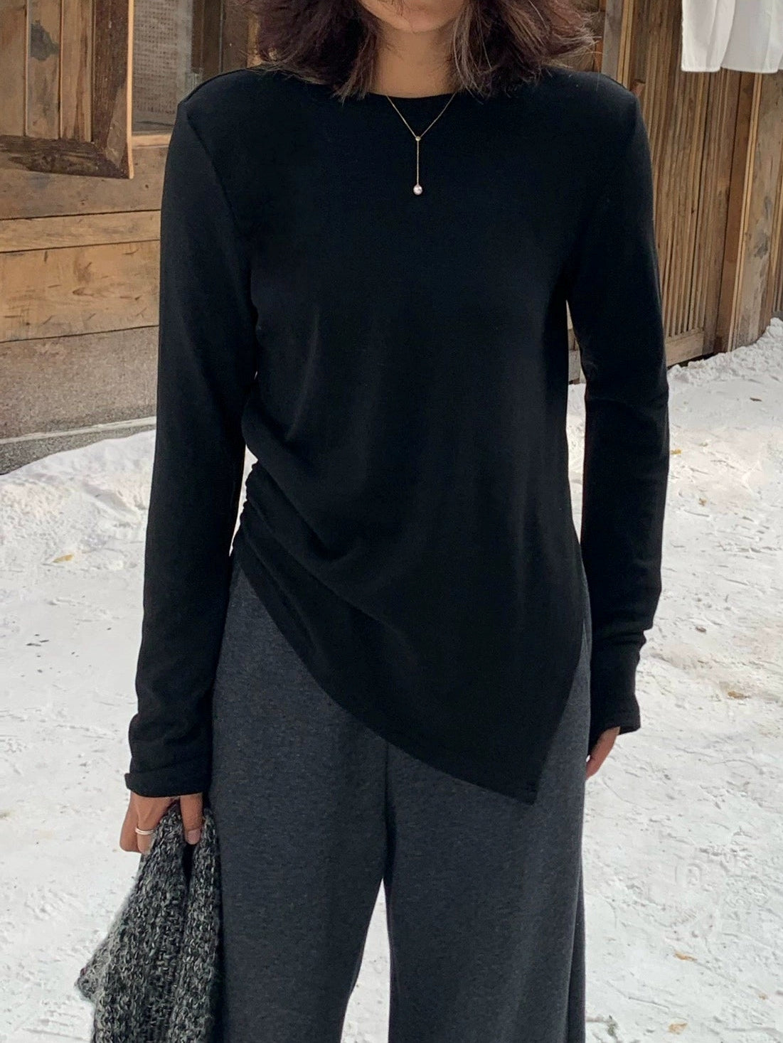 修身側褶上衣_BDHL7852