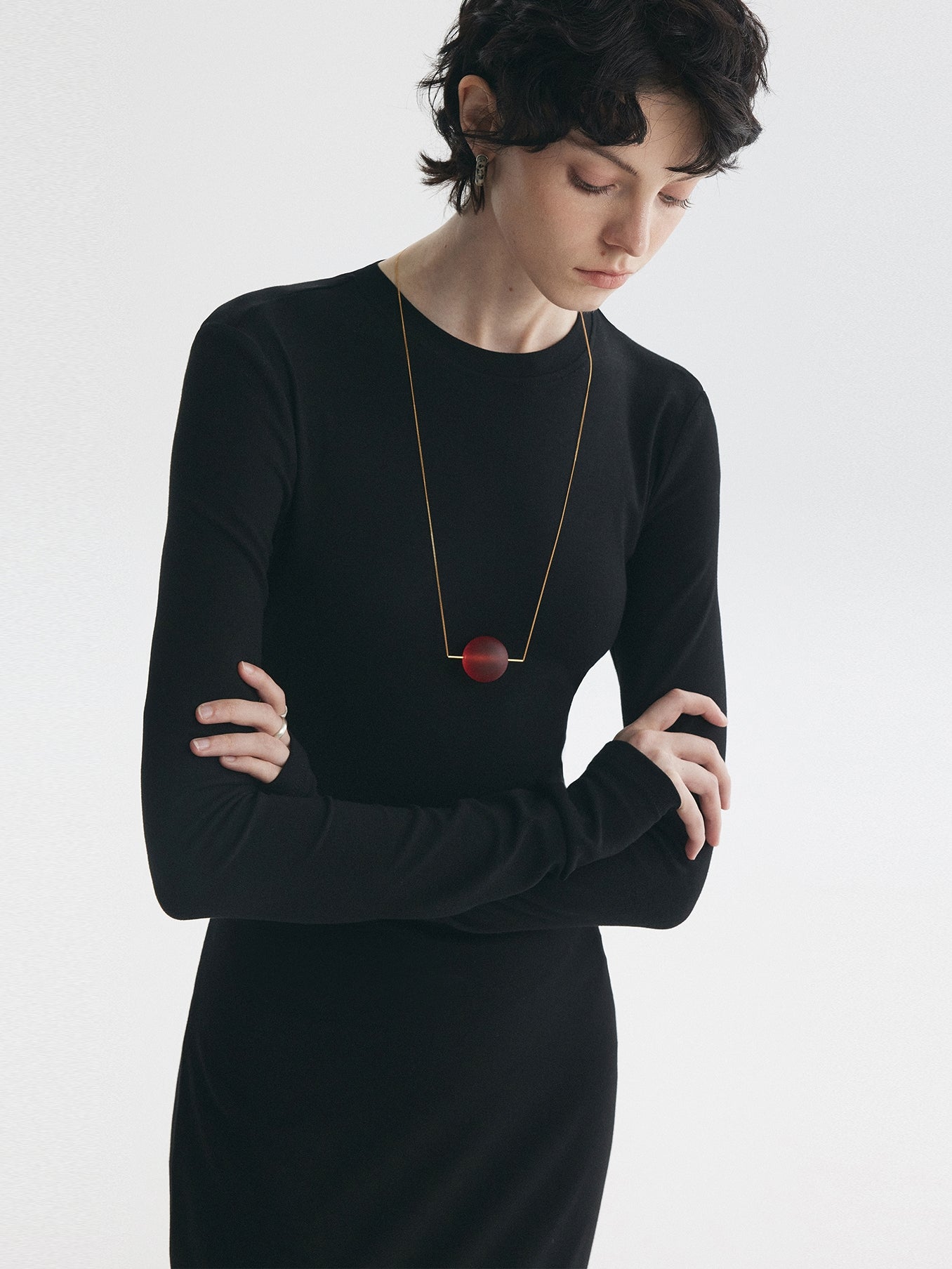 Simple Slim-Fit Long Dress_BDHL7726