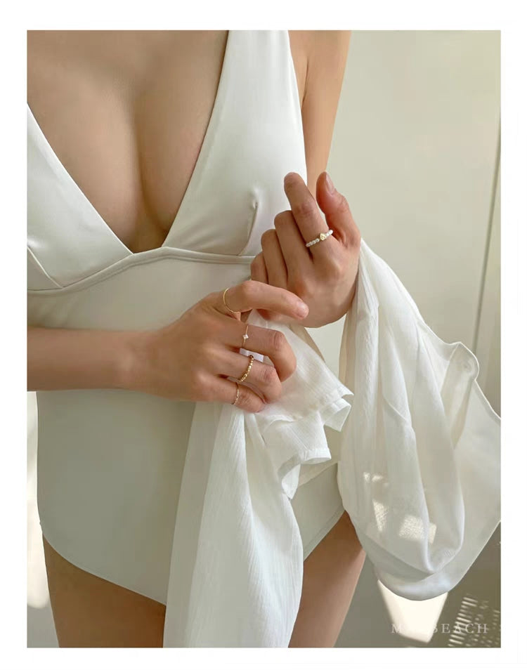 深V領泳衣_HL3234