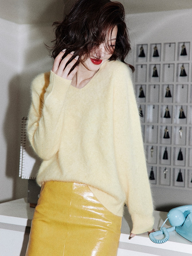 Brushed Knit V-Neck Top Or Round Neck Top Or Cardigan_BDHL7759