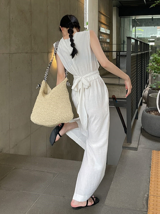 交叉肩帶無袖連身裙_BDHL7560