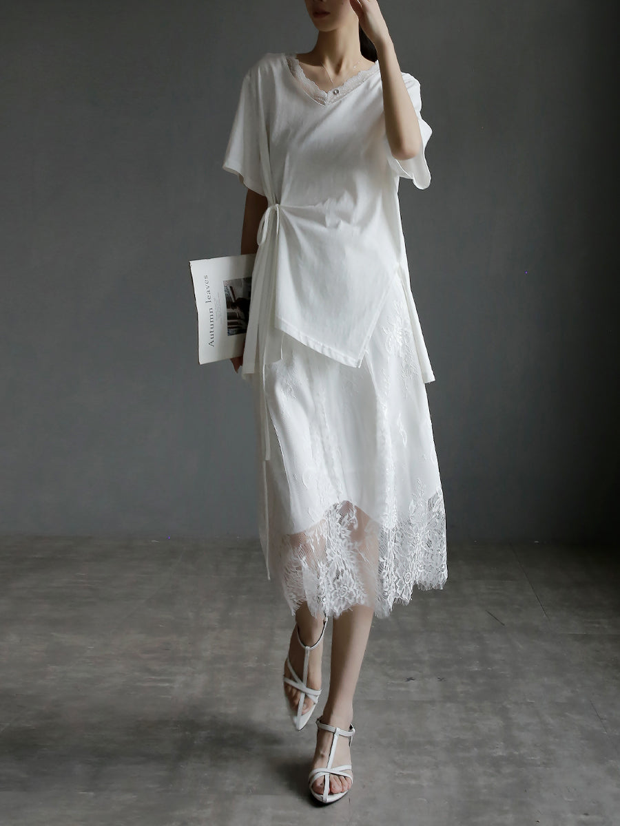 魚尾蕾絲長裙_BDHL7659