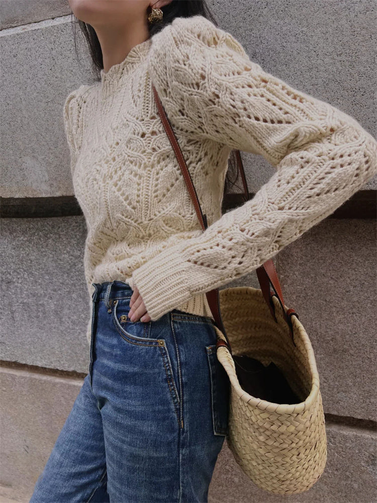 鏤空套頭短針織衫_BDHL7111