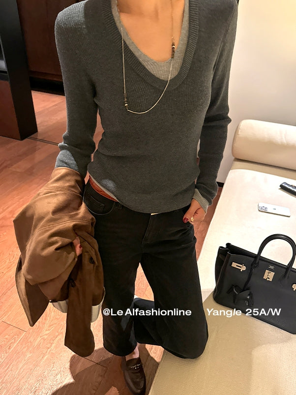 假兩件式修身針織_BDHL7840