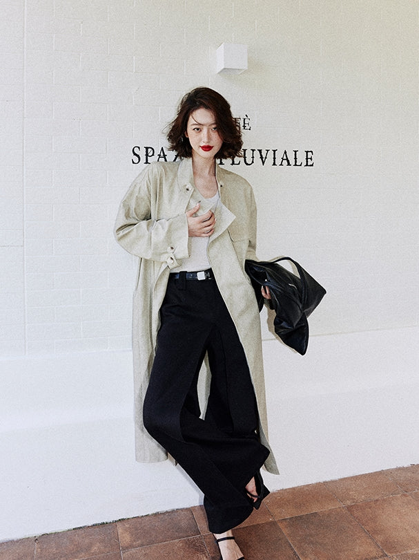 Large-Pocket Long Trench Coat_BDHL7756
