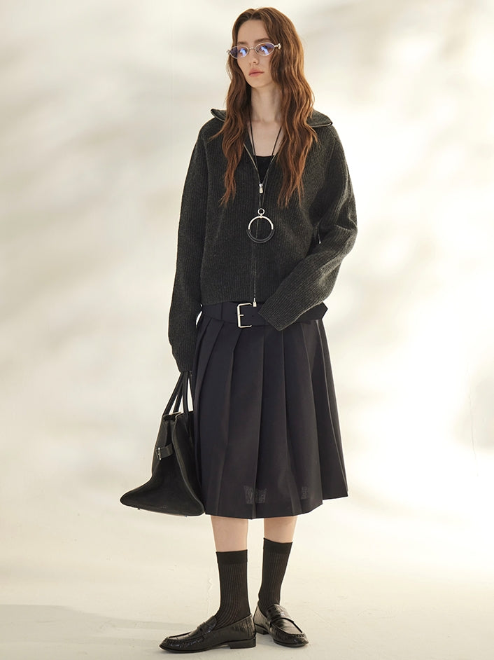 雙拉鍊立領開襟衫_BDHL7689