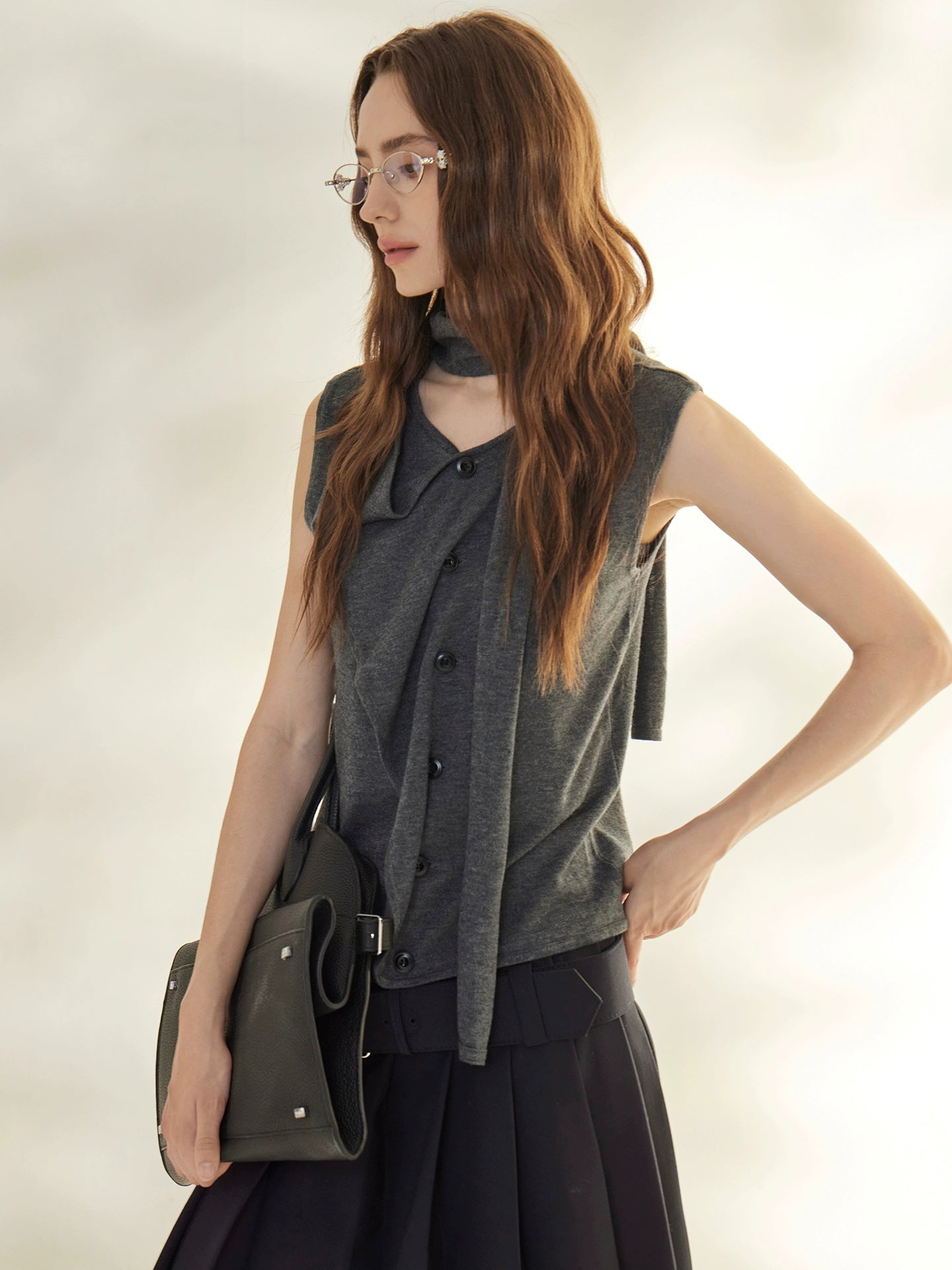 蝴蝶結無袖上衣_BDHL7666