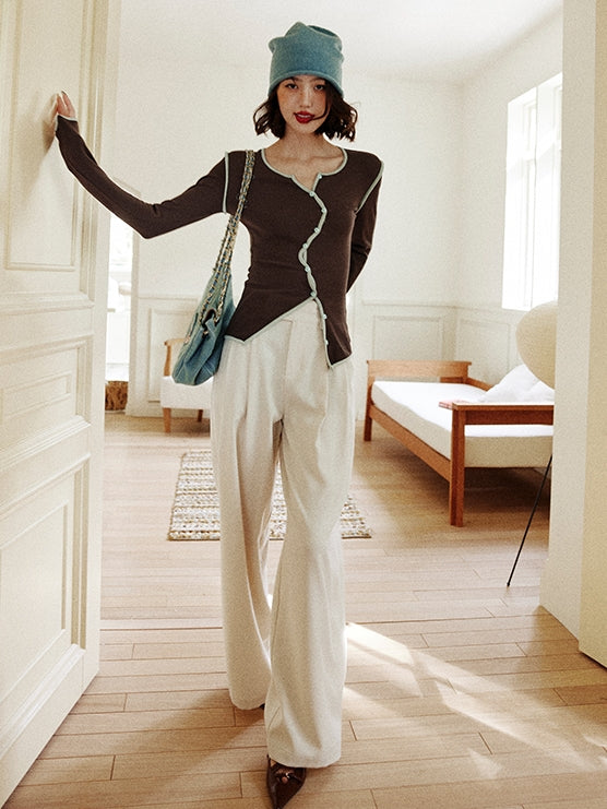 撞色S型開襟衫_BDHL7755