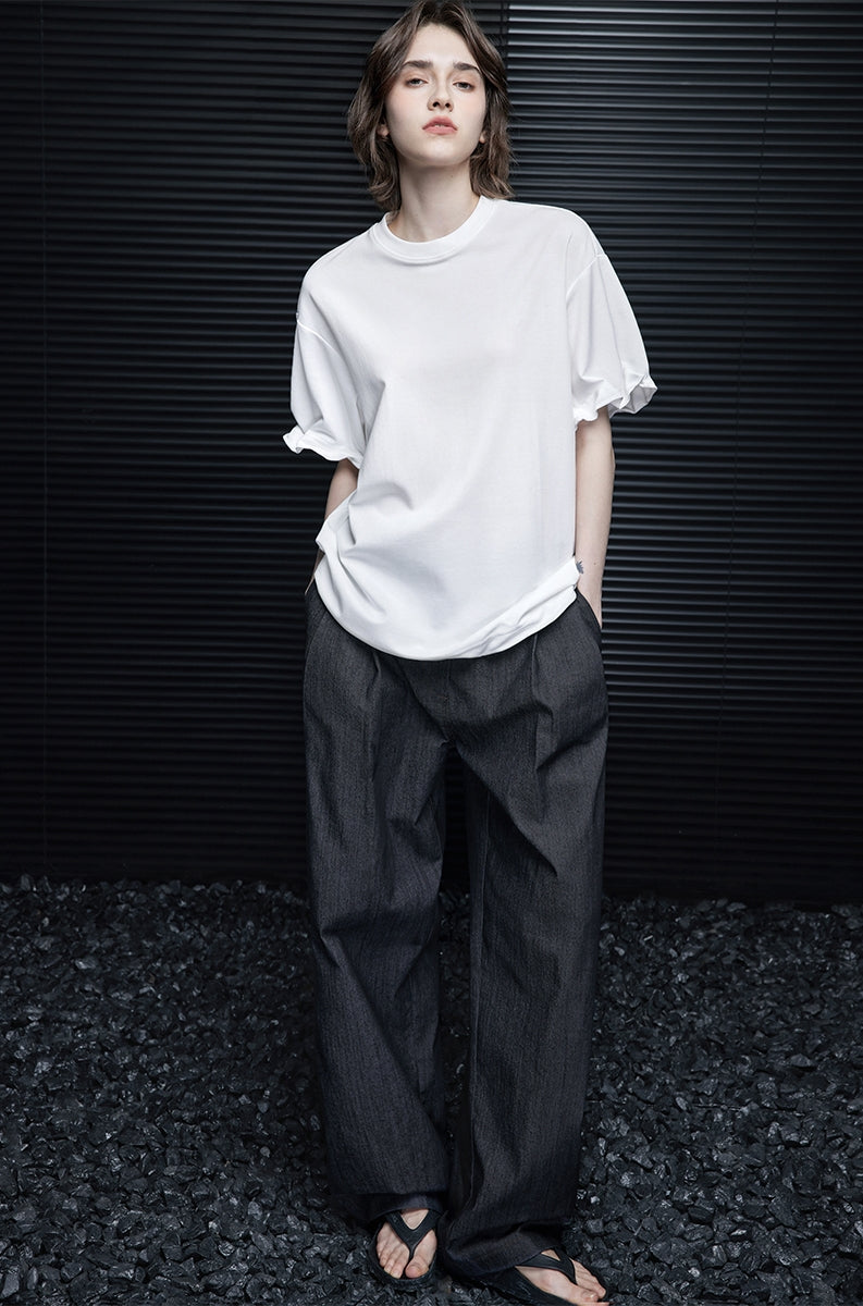 設計袖白色T卹_BDHL7608