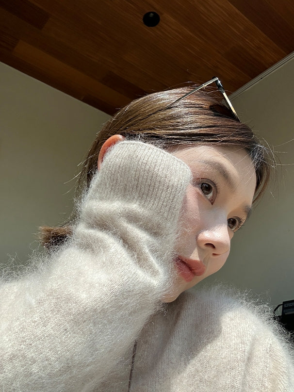 寬鬆拉絨針織上衣_BDHL7846