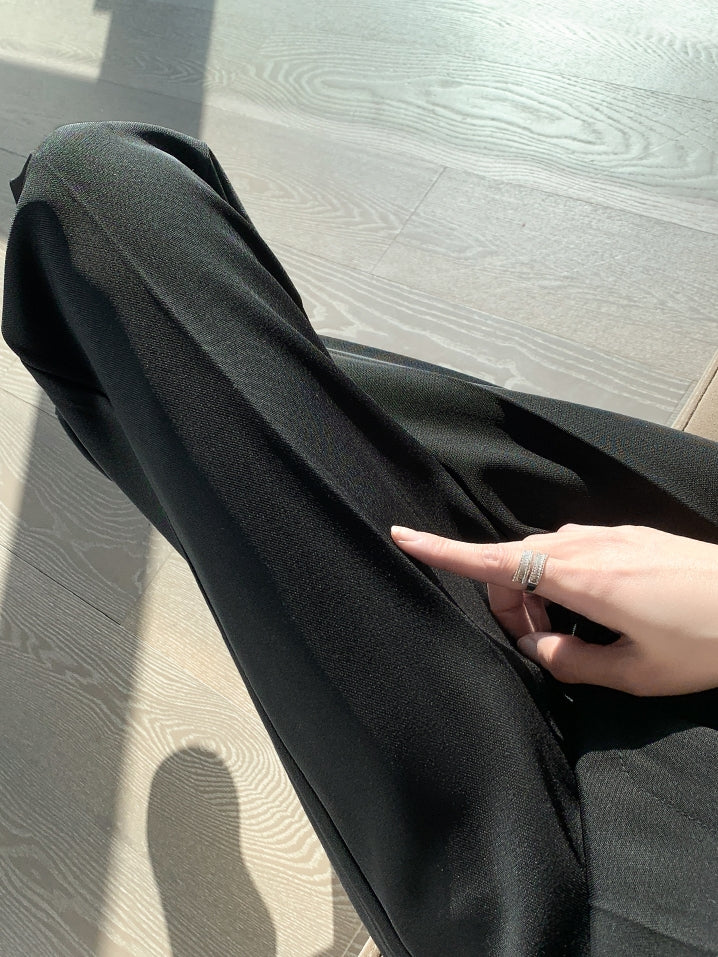 Elasticated Black Suit Pants_BDHL7212