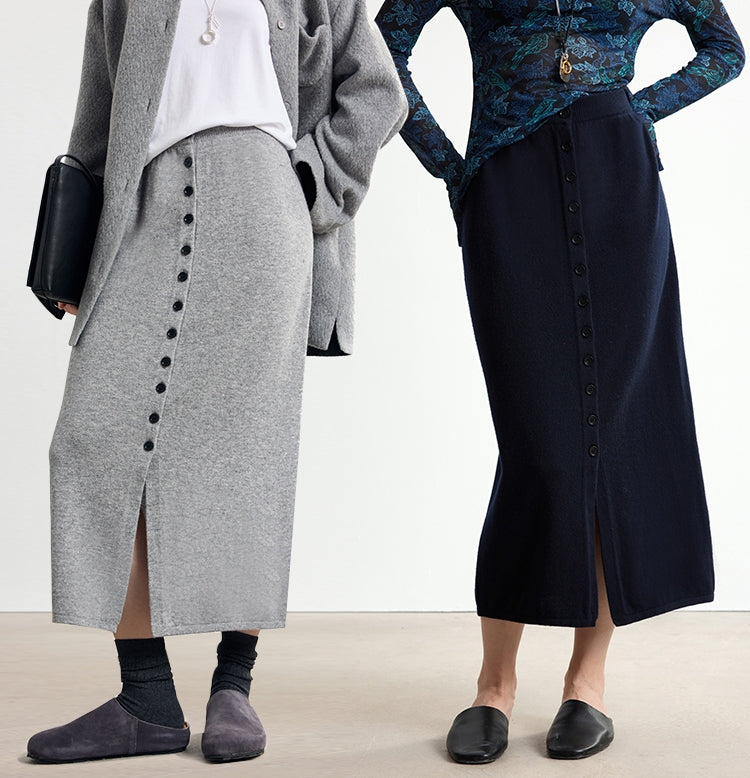 前扣修身針織裙_BDHL7749