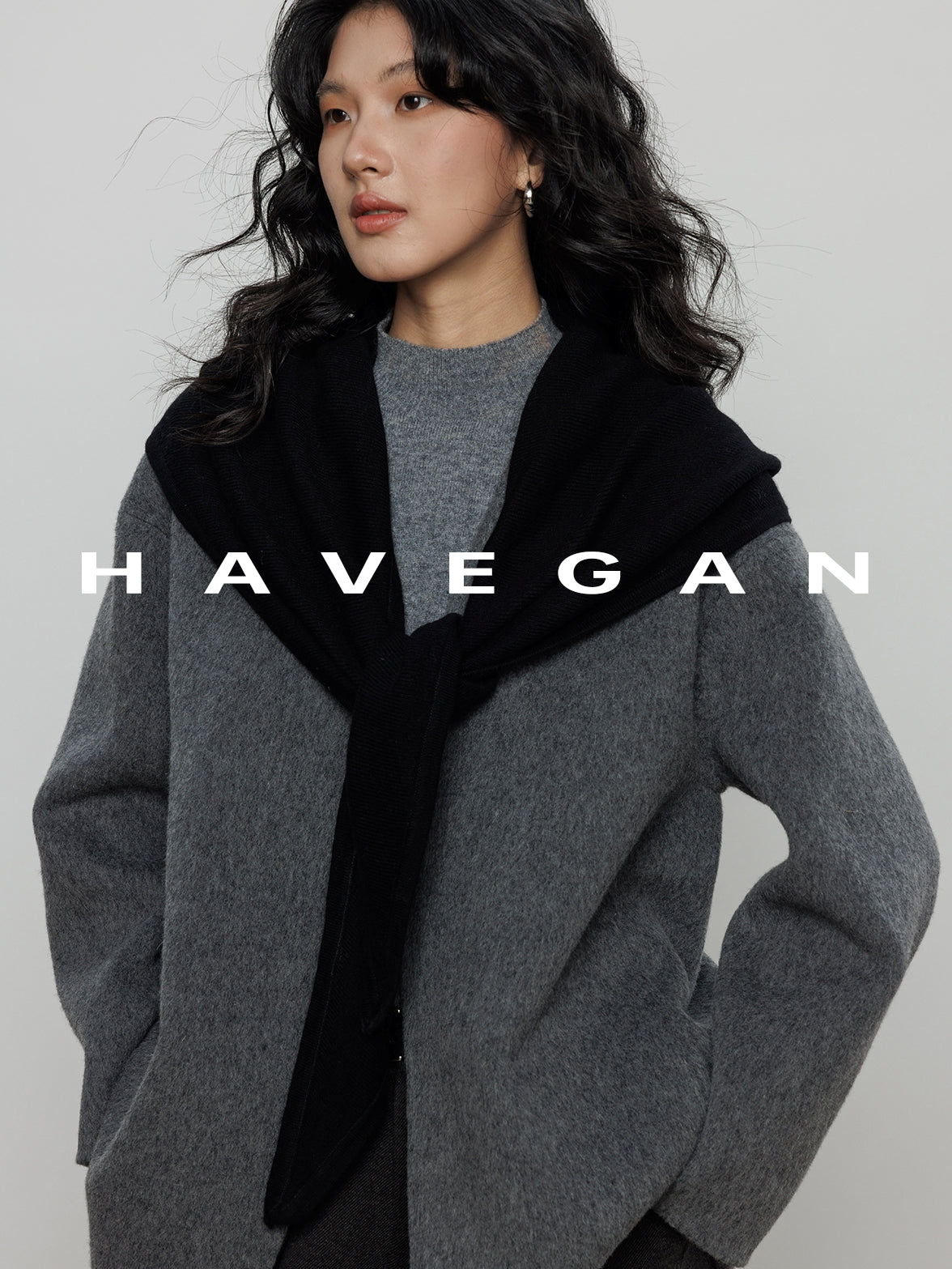 無領披肩大衣_BDHL7889