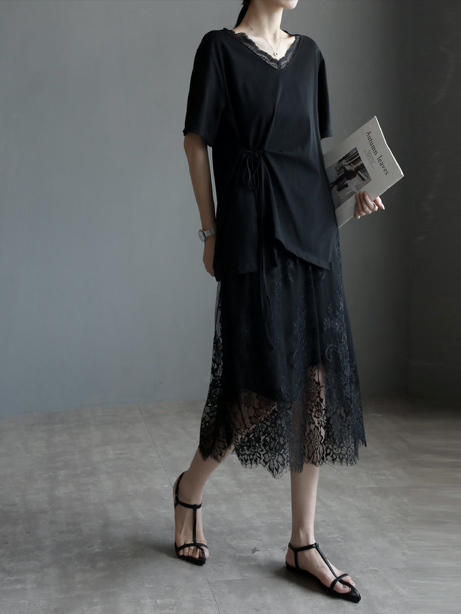 魚尾蕾絲長裙_BDHL7659