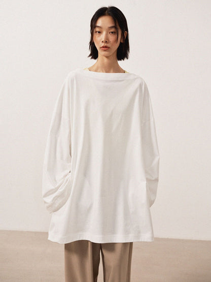 Pure cotton silhouette pullover T-shirt_BDHL5810