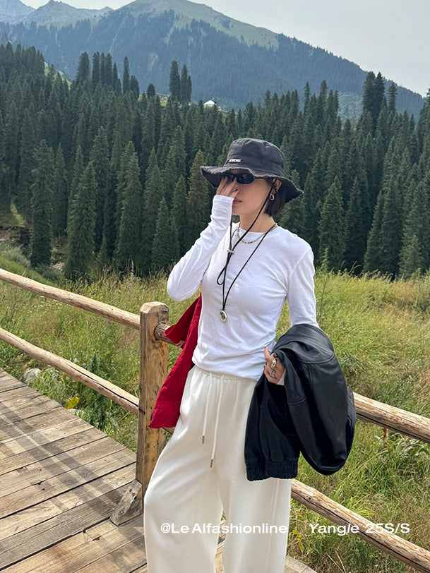 修身圓領長袖上衣_BDHL7665