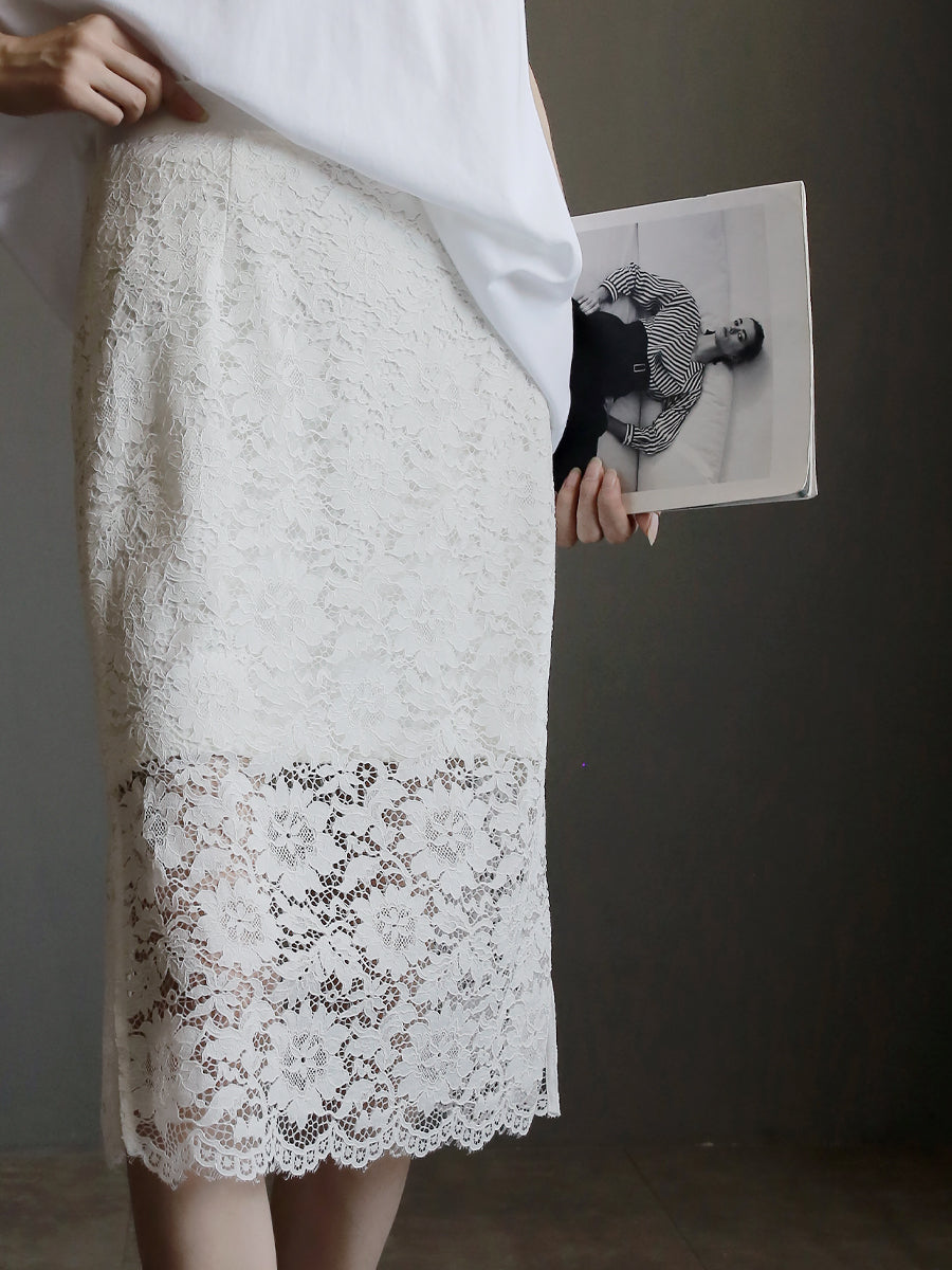 圓領襯衫與魚尾裙套裝_BDHL7635