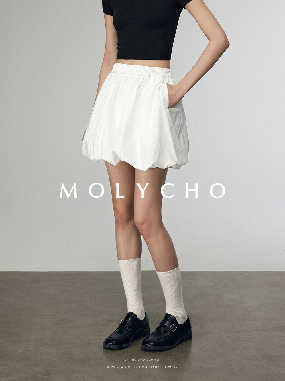 A字泡泡褶裙_BDHL7207