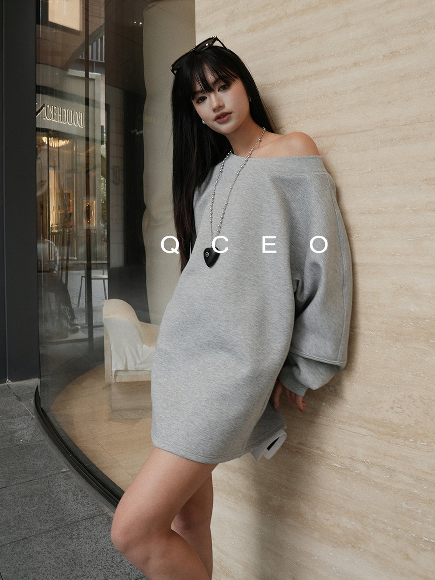 Loose One-Shoulder Sweatshirt_BDHL7743