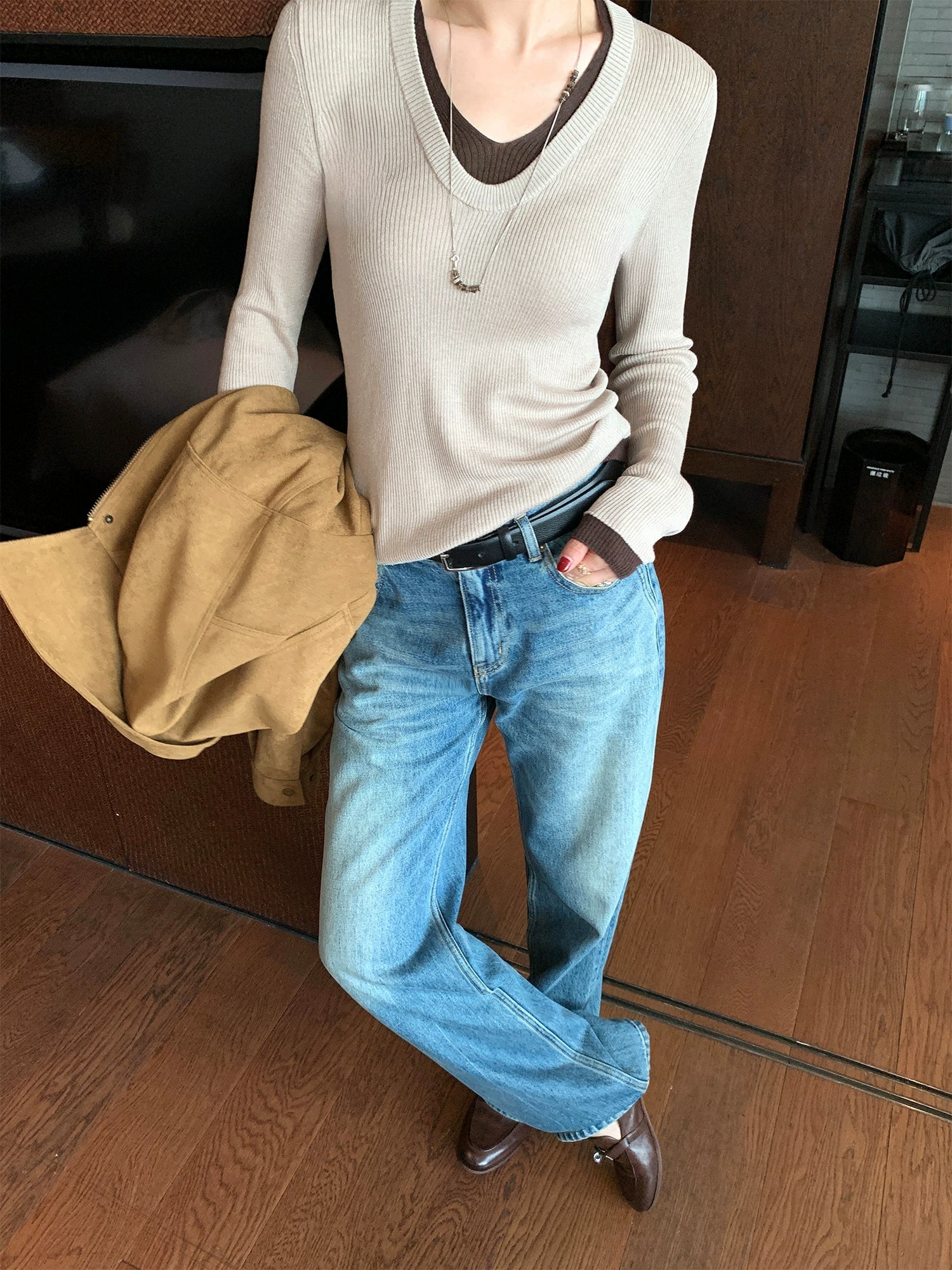 假兩件式修身針織_BDHL7840