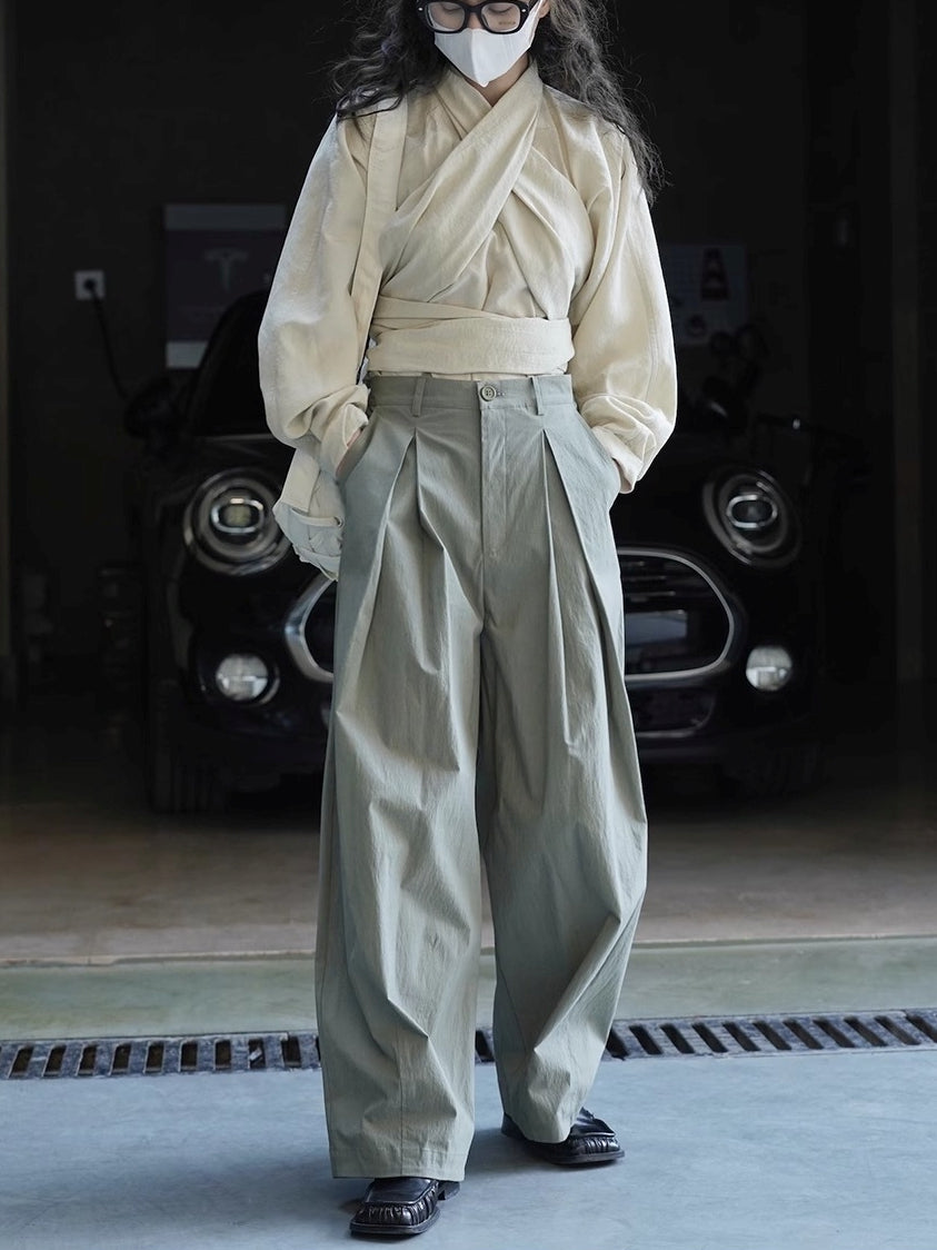 Tucked Wide Straight Pants_BDHL7371
