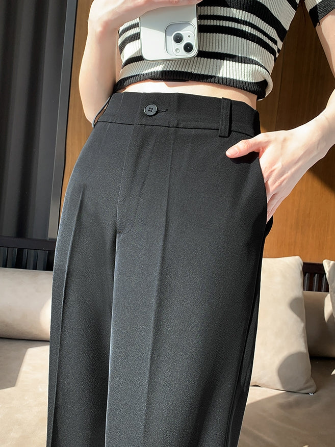 Elasticated Black Suit Pants_BDHL7212