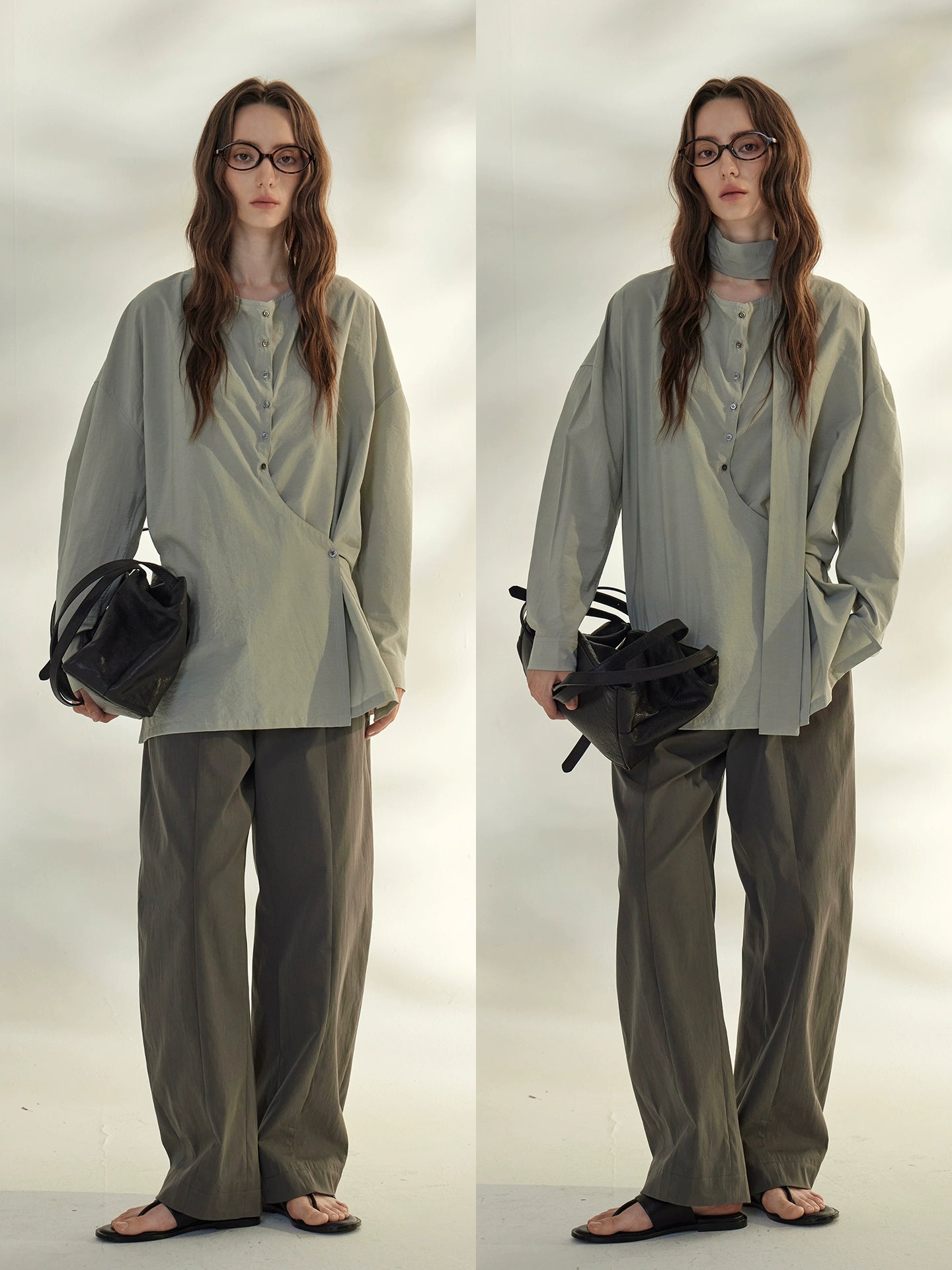 蝴蝶結繫帶垂墜上衣_BDHL7667