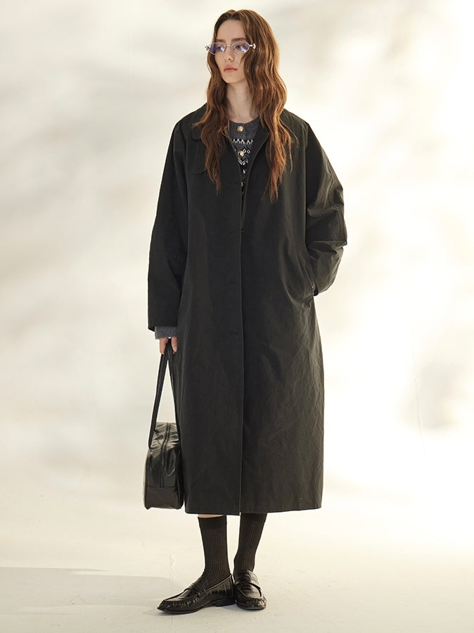 Simple Lapel Trench Coat_BDHL7687