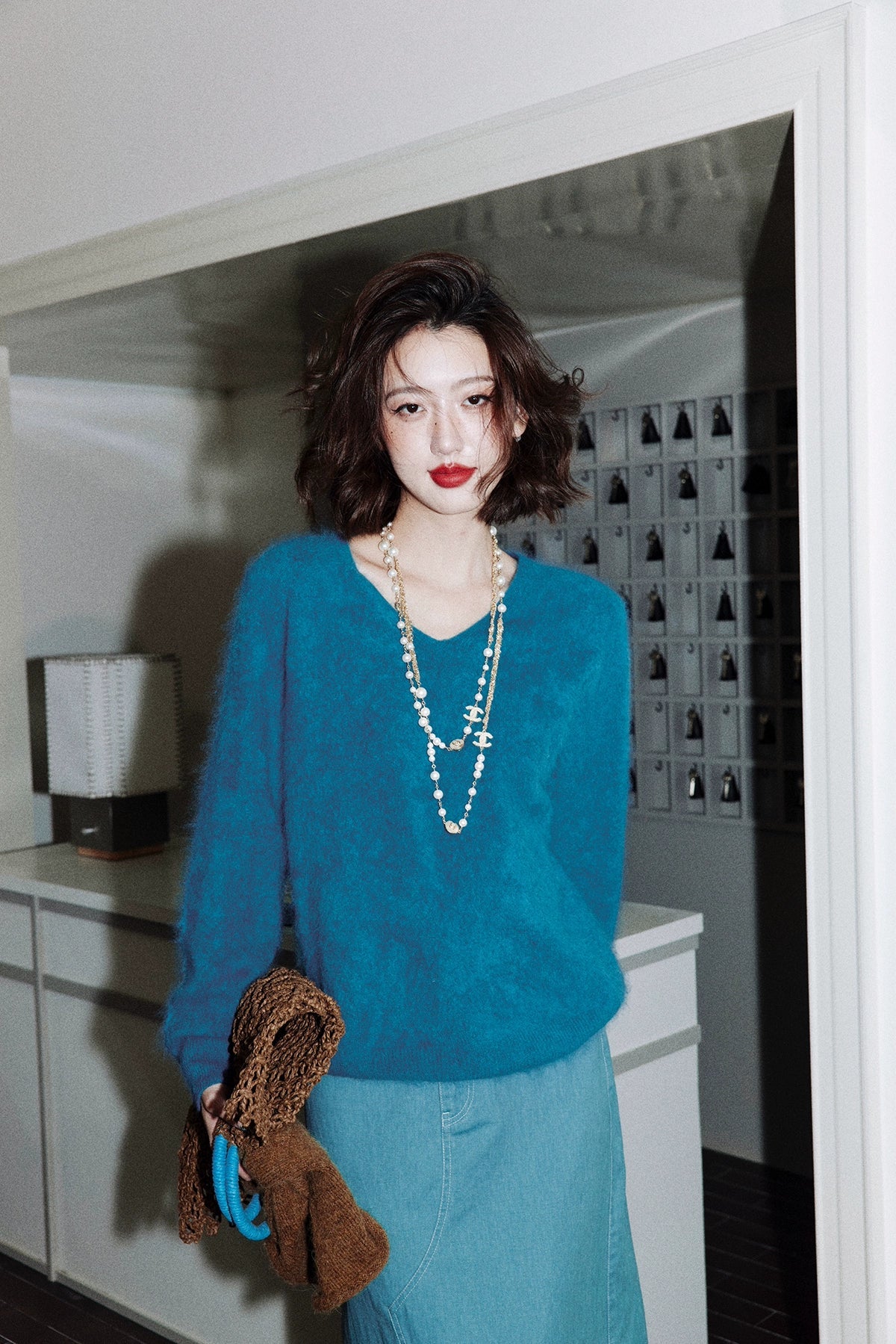 Brushed Knit V-Neck Top Or Round Neck Top Or Cardigan_BDHL7759