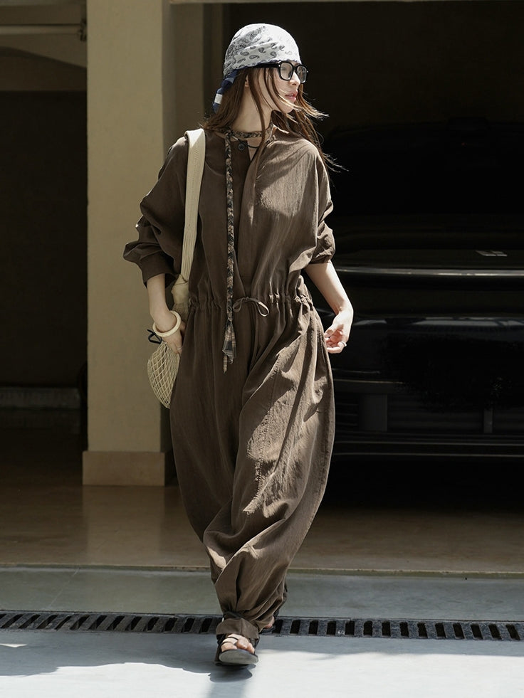 Waist Drawstring Jumpsuit_BDHL7533