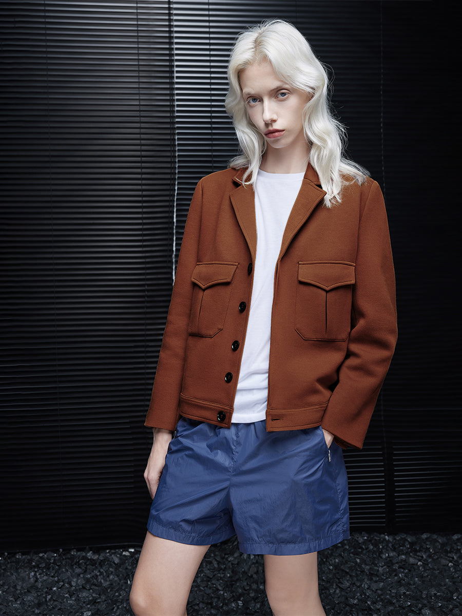 棕色翻領西裝外套_BDHL7794