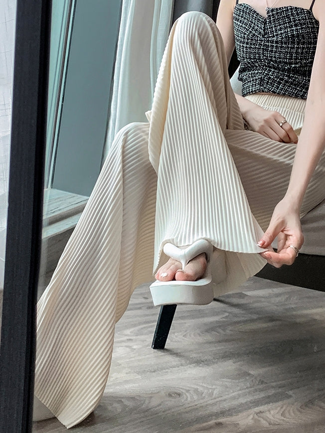 褶皺垂墜直筒褲_BDHL7217