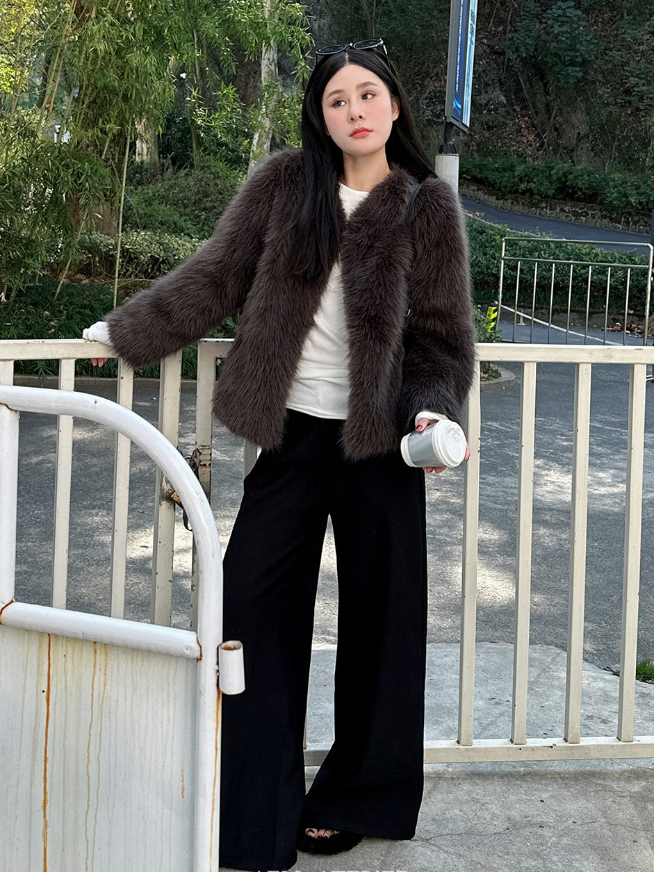 Black Casual Mop Pants_BDHL7137