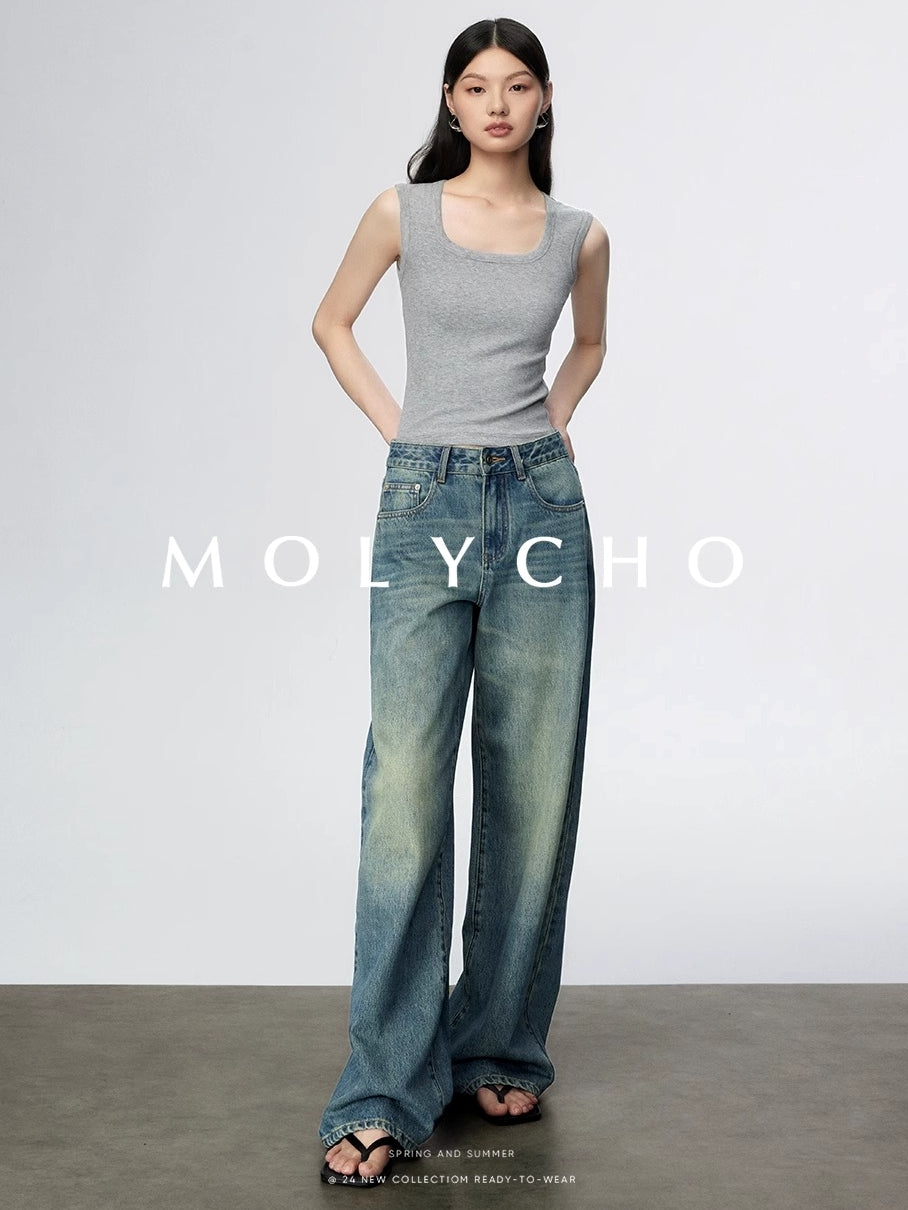 Wide Strap Sleeveless Tops_BDHL7412